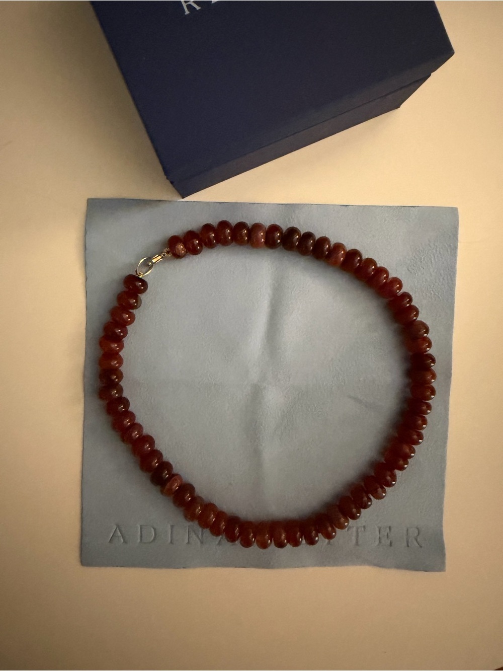 Adina Reyter Deep Red Amber Bead Necklace - Picture 5 of 5
